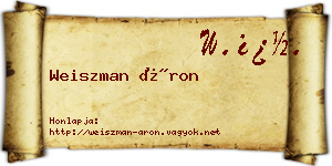 Weiszman Áron névjegykártya